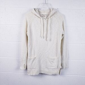 Dakini Hoodie Sweater Pockets Thumbholes Cream Casual Beach Size XL